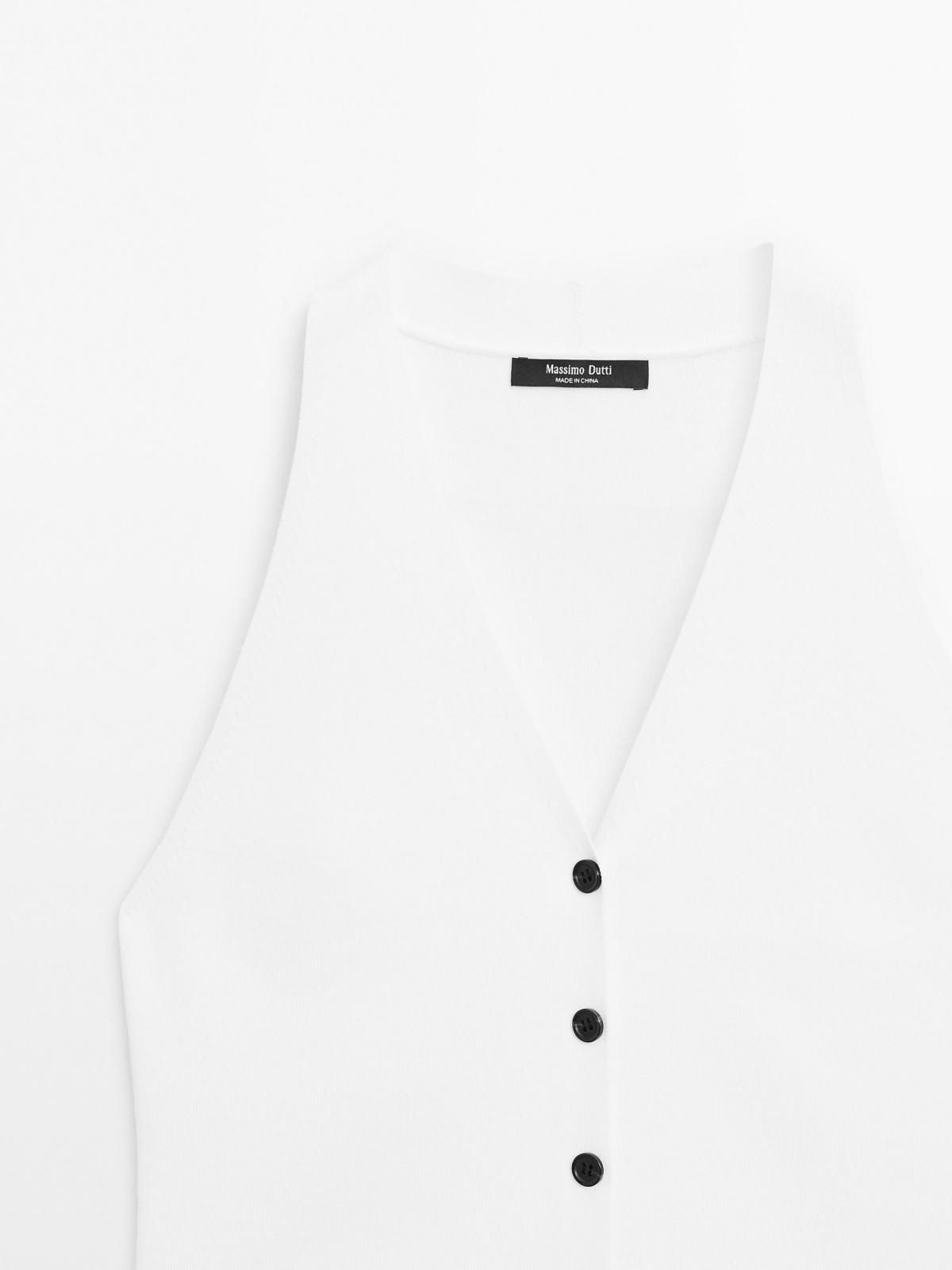 마시모두띠 버튼 포인트 미니멀 니트 베스트 5651/573 WHITE - 상세 이미지 2