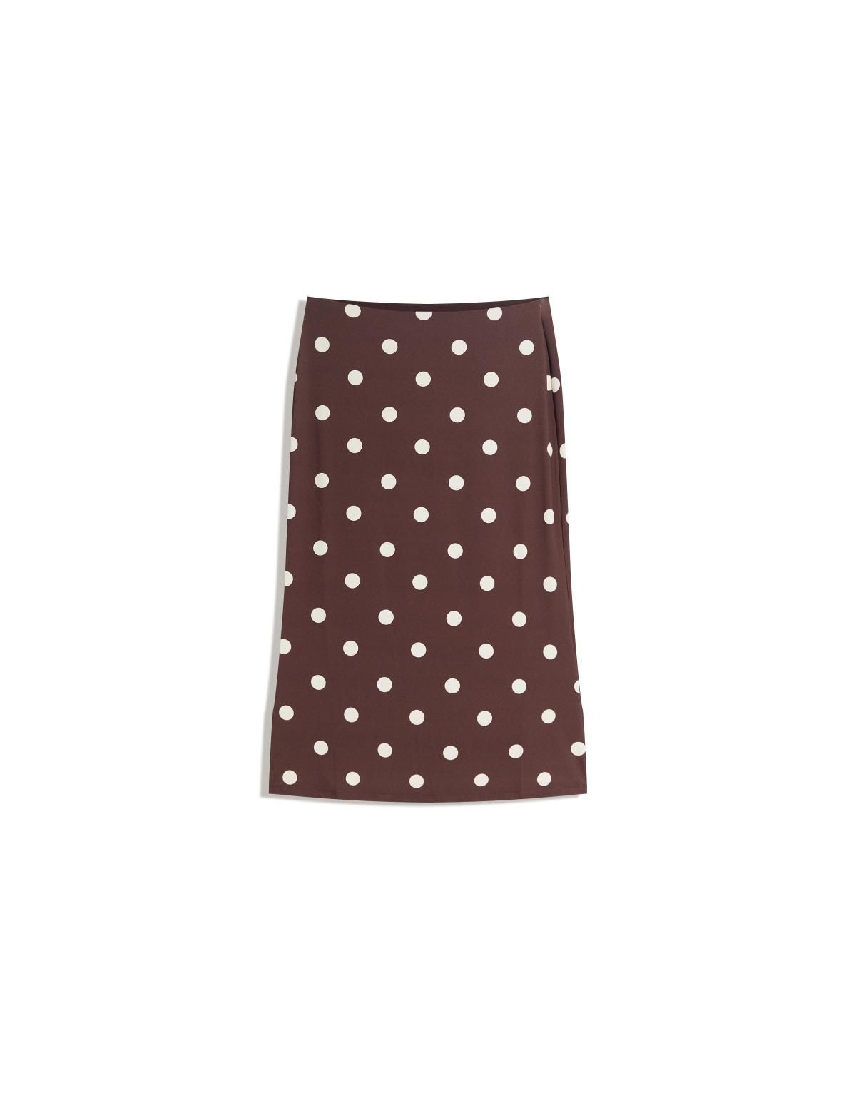 버쉬카 브라운 도트패턴 미디 스커트 6097/360 BROWN - 상품 이미지
