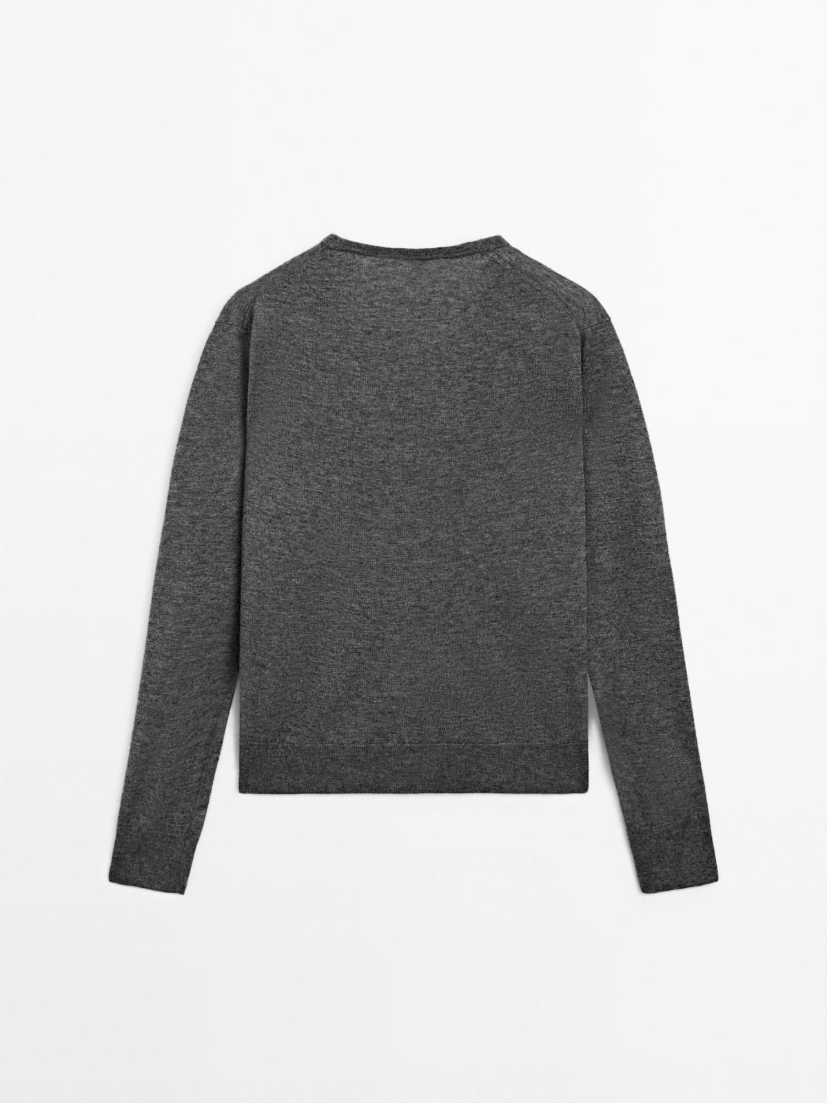 마시모두띠 울블렌드 브이넥 니트 스웨터 5667/580 MEDIUM GREY - 상세 이미지 2