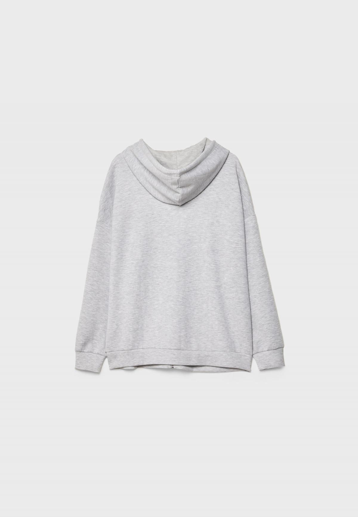스트라디바리우스 오버핏 라이트그레이 집업 후드티 6513/910 GREY MELANGE - 상세 이미지 2