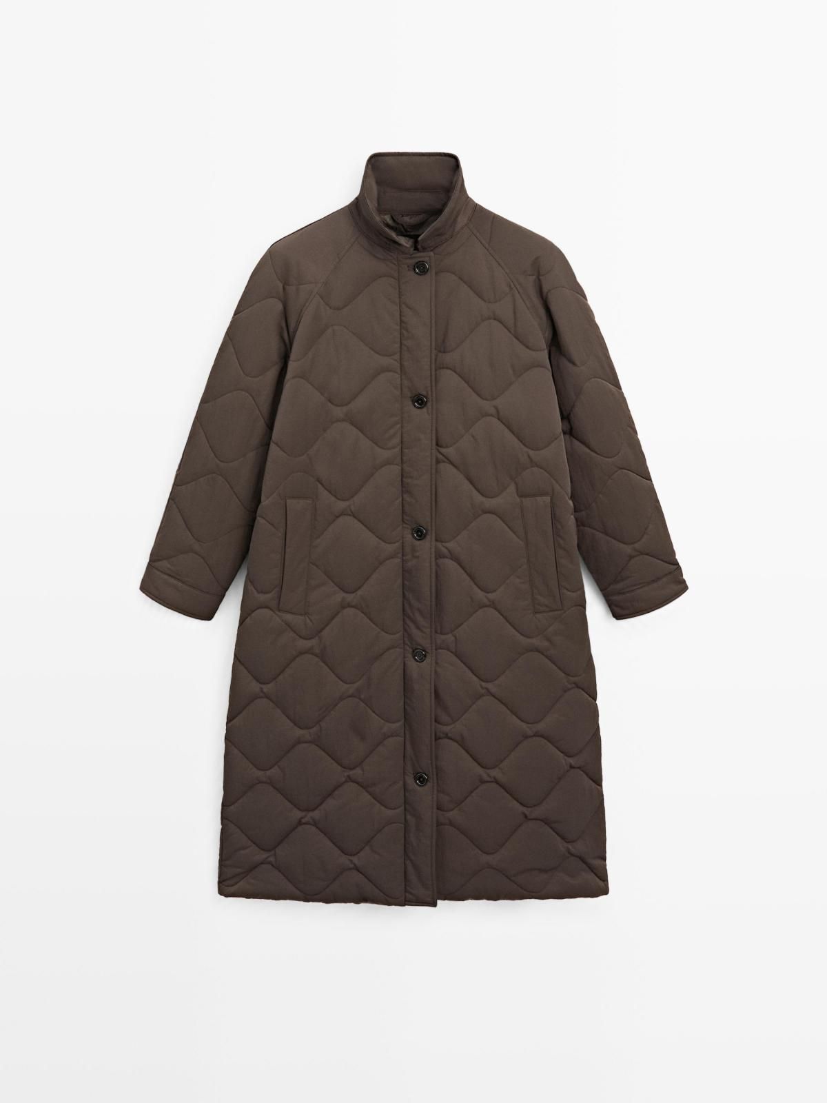 마시모두띠 테크니컬 발수 롱 퀼팅 패딩 재킷 6710/800 DARK KHAKI - 상품 이미지