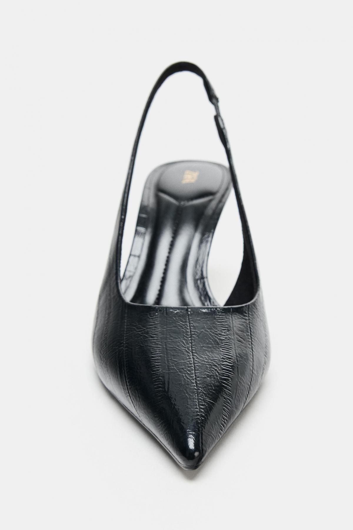 자라 테크니컬 텍스처 슬링백 힐 슈즈 2255/610 BLACK - 상세 이미지 4