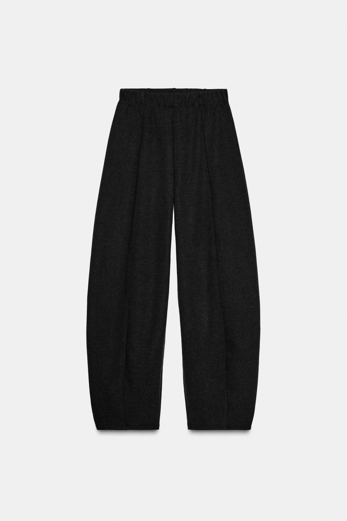 자라 소프트 하이웨이스트 와이드 팬츠 0858/463 CHARCOAL GREY - 상세 이미지 2