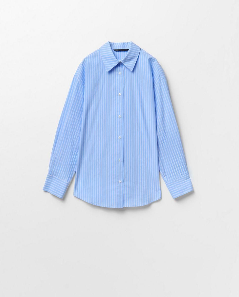 스페라 스트라이프 오버핏 코튼 긴팔 셔츠 56220206900 AZUL - 메인 이미지