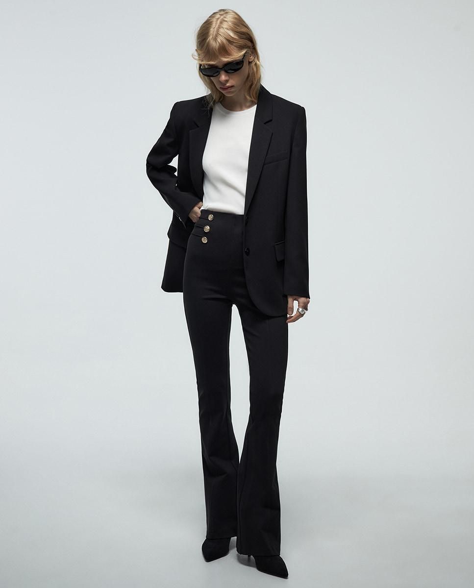 스페라 하이웨이스트 버튼 부츠컷 레깅스 팬츠 58405402437 NEGRO - 상세 이미지 2