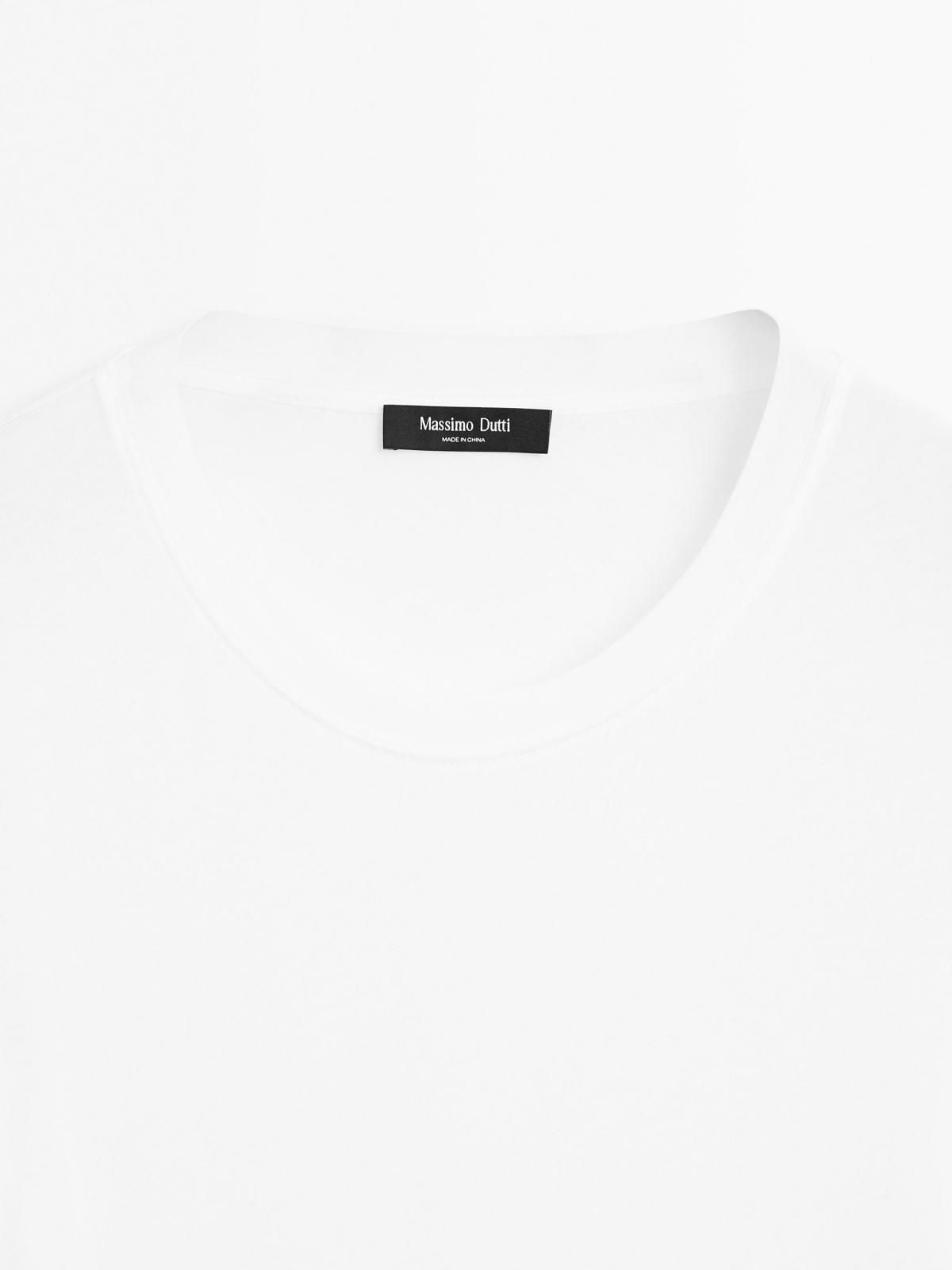 마시모두띠 미니멀 100 코튼 반팔 티셔츠 6835/937 WHITE - 상세 이미지 5