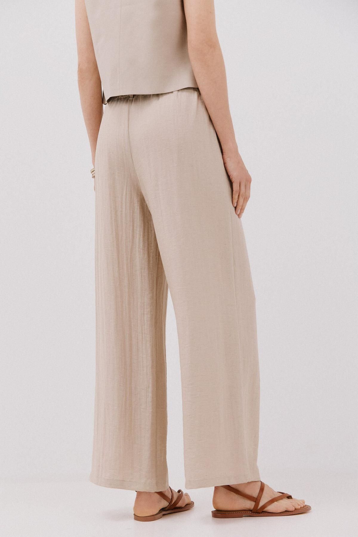 꼬르떼피엘 와이드핏 플루이드 팬츠 밴딩 베이지 6142020 BEIGE - 상세 이미지 4