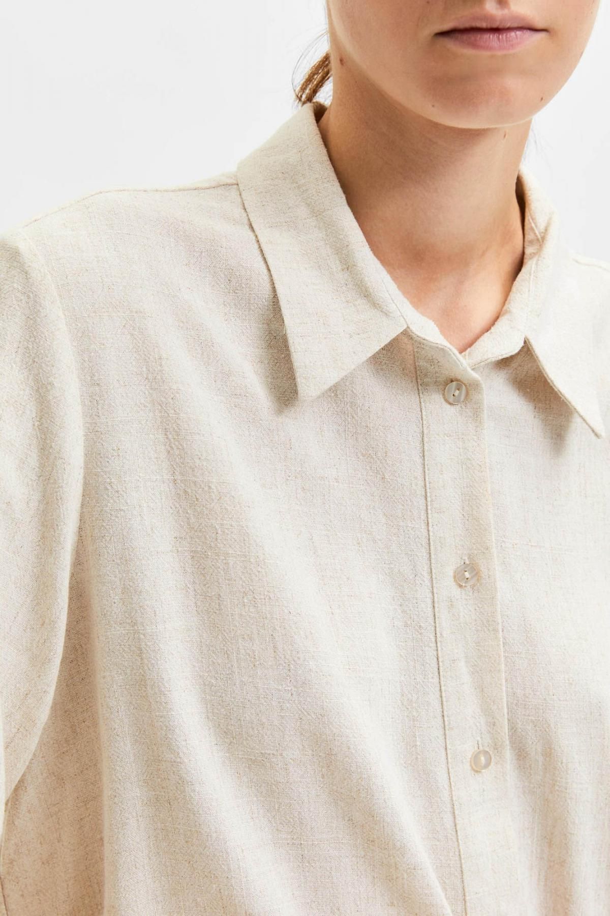 셀렉티드 내추럴 린넨 혼방 레귤러핏 긴팔 셔츠 6012277 BEIGE - 상세 이미지 3