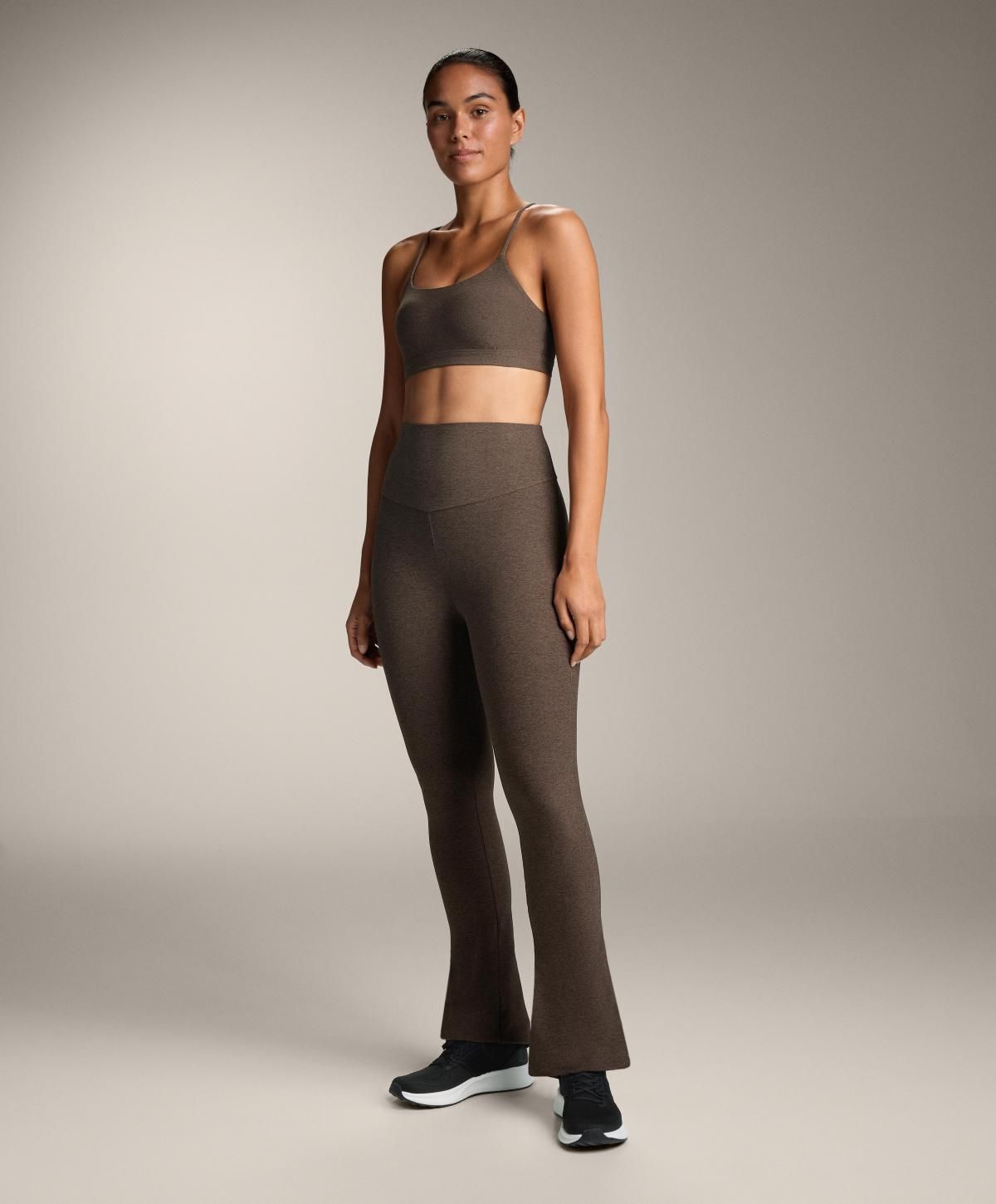 오이쇼 브러쉬드 하이라이즈 테크니컬 플레어 팬츠 4015/965 BROWNMELANGE - 상세 이미지 2