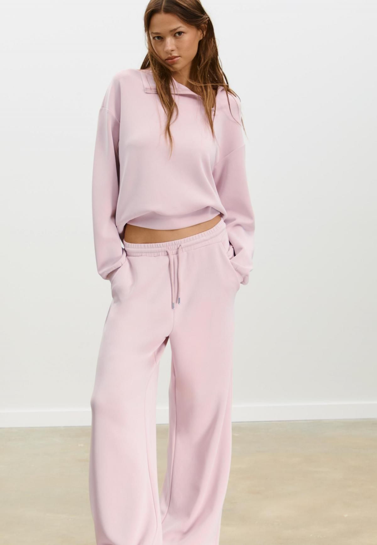 스트라디바리우스 소프트 모달 와이드 팔라초 팬츠 8737/276 BUBBLEGUM PINK - 상세 이미지 5