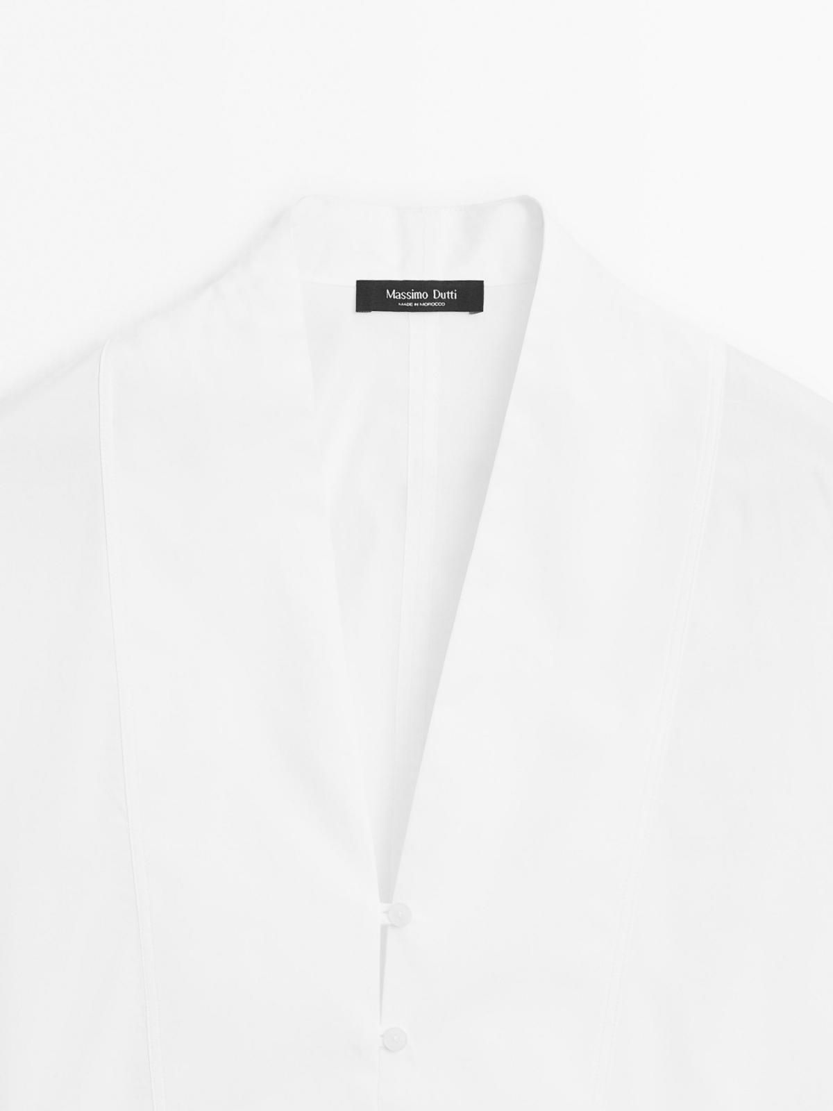 마시모두띠 100코튼 와이드슬리브 브이넥 버튼업 블라우스 5142/842 WHITE - 상세 이미지 2