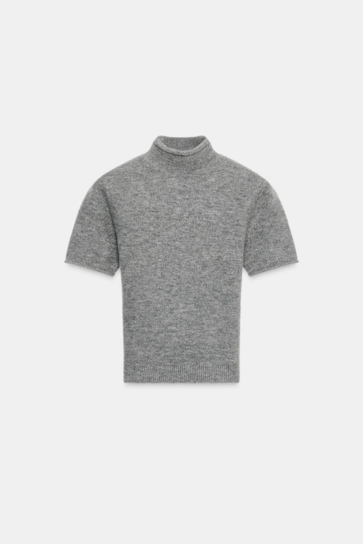 자라 소프트 하이넥 반팔 니트 스웨터 5536/135 LIGHT GREY - 상품 이미지