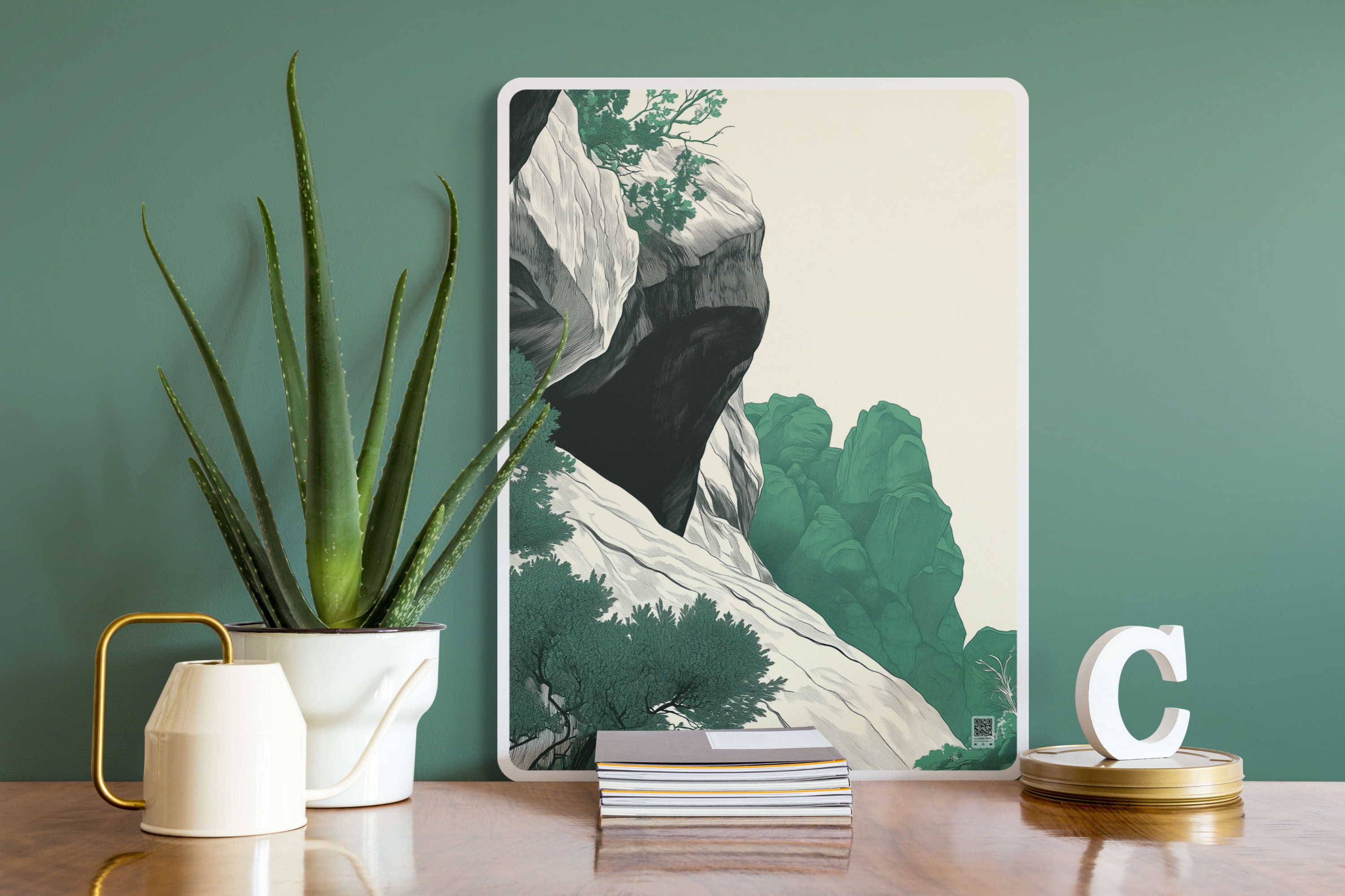 접이식테이블 풍경화 포스터 그림 거실 좌식 원룸 디자인 공부 밥상 산1 대(48x72)