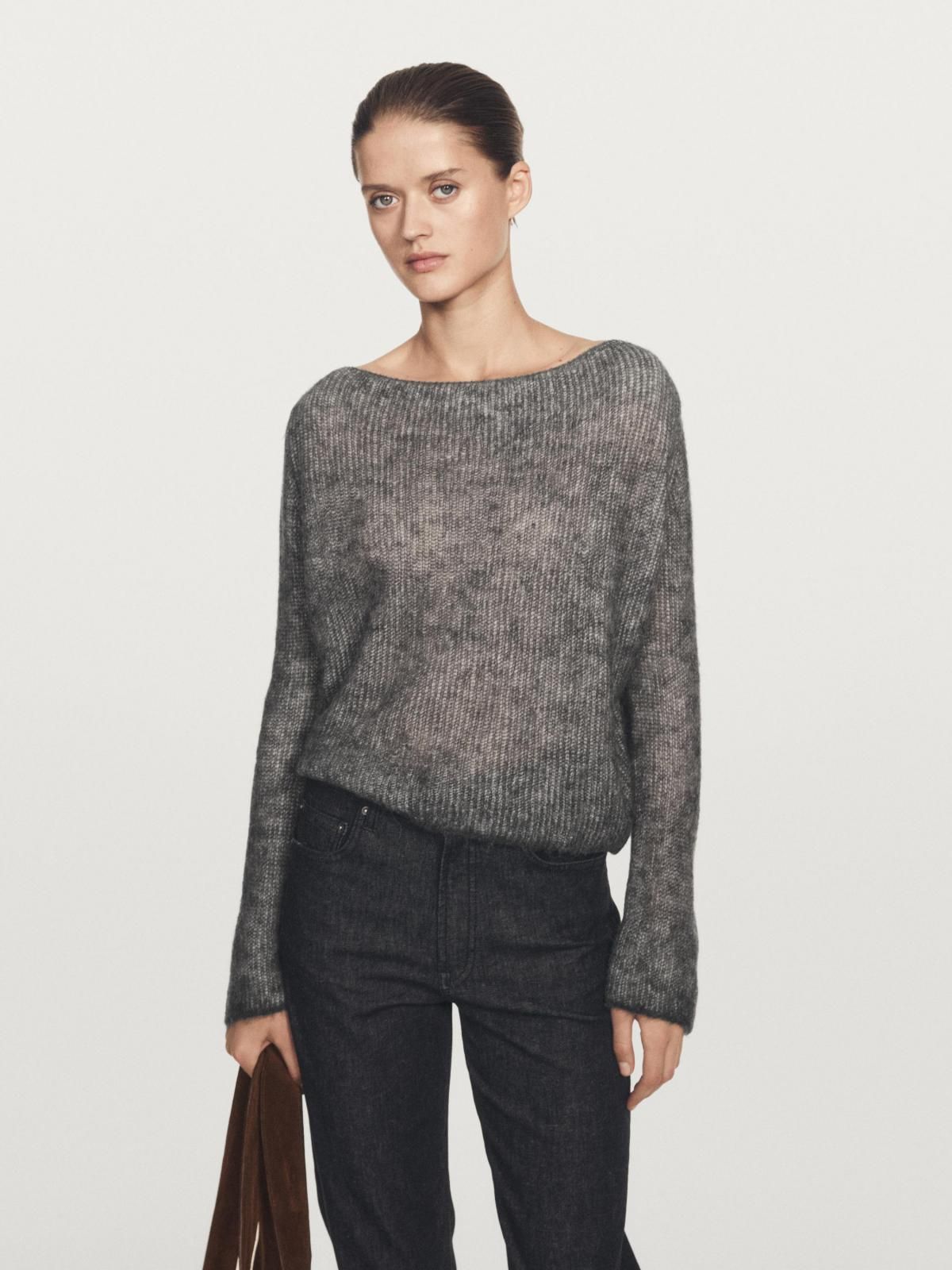 마시모두띠 프리미엄 알파카울 보트넥 니트 스웨터 5789/691 ANTHRACITE GREY - 상세 이미지 3