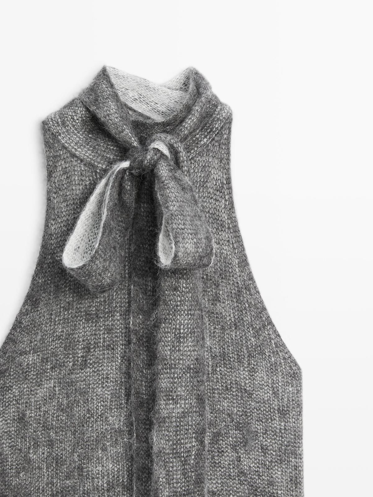 마시모두띠 알파카 울 니트 하이넥 민소매 탑 5786/691 ANTHRACITE GREY - 상세 이미지 5