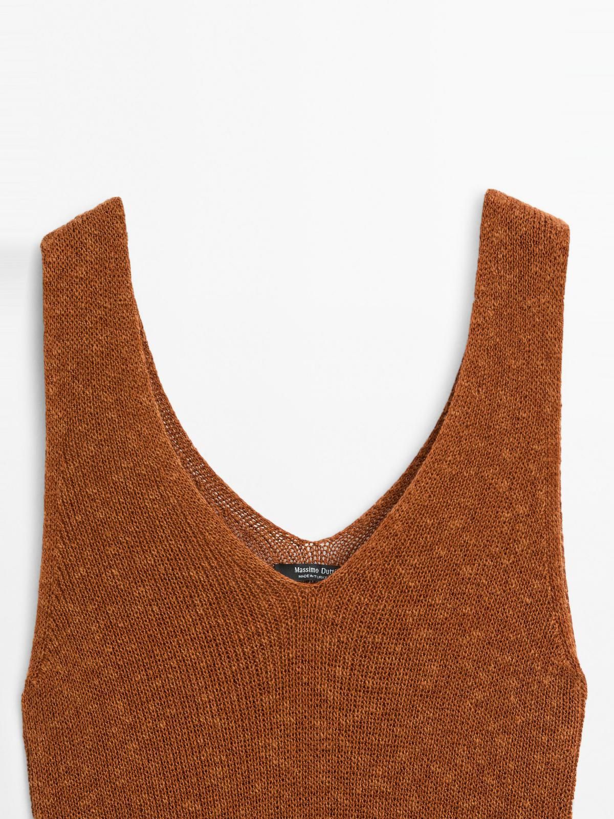 마시모두띠 브라운 크로스 니트 롱 원피스 6639/829 RUSSET - 상세 이미지 4