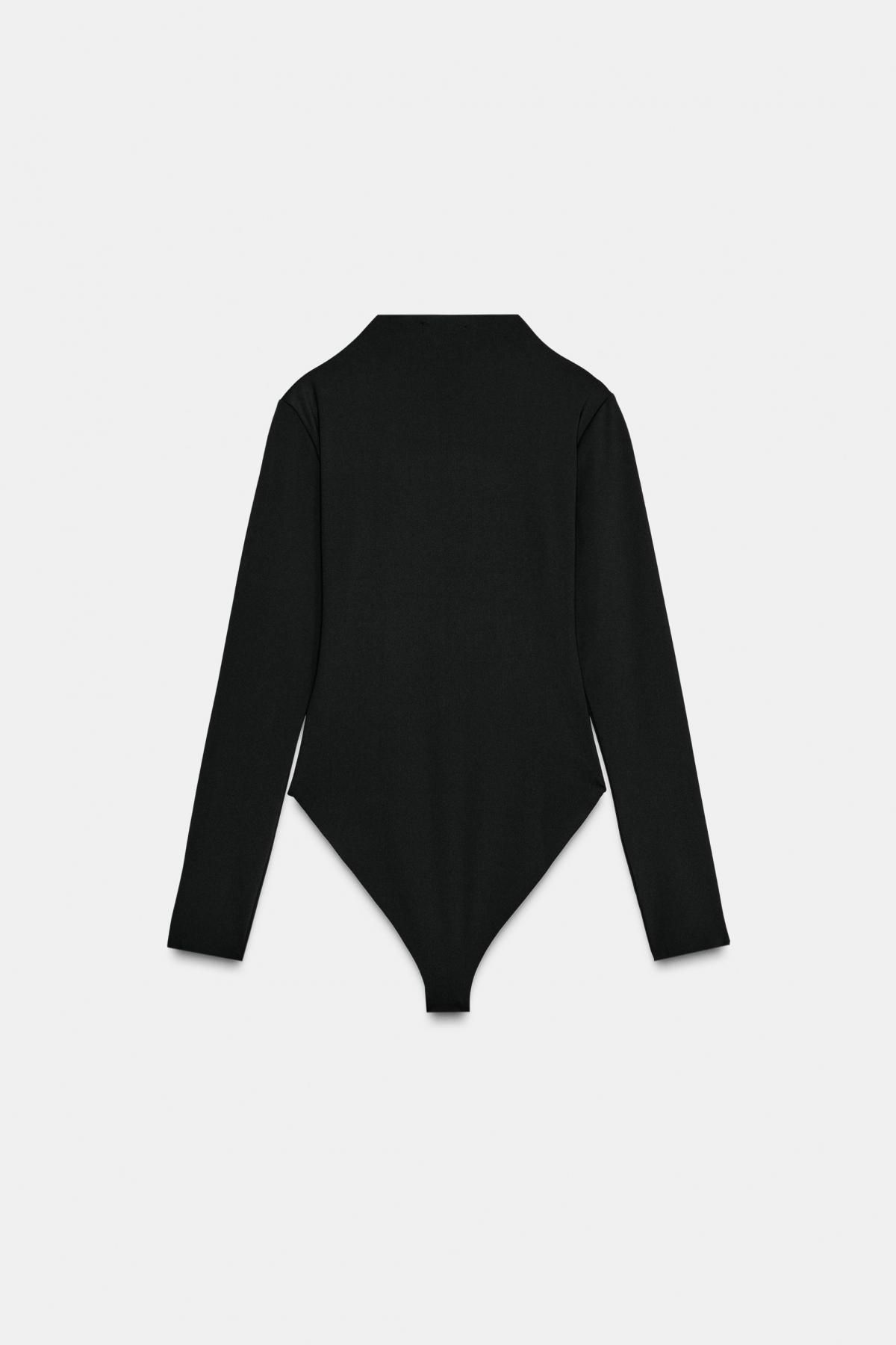 자라 모던 하이넥 셔링 롱슬리브 바디수트 5039/494 BLACK - 상세 이미지 5