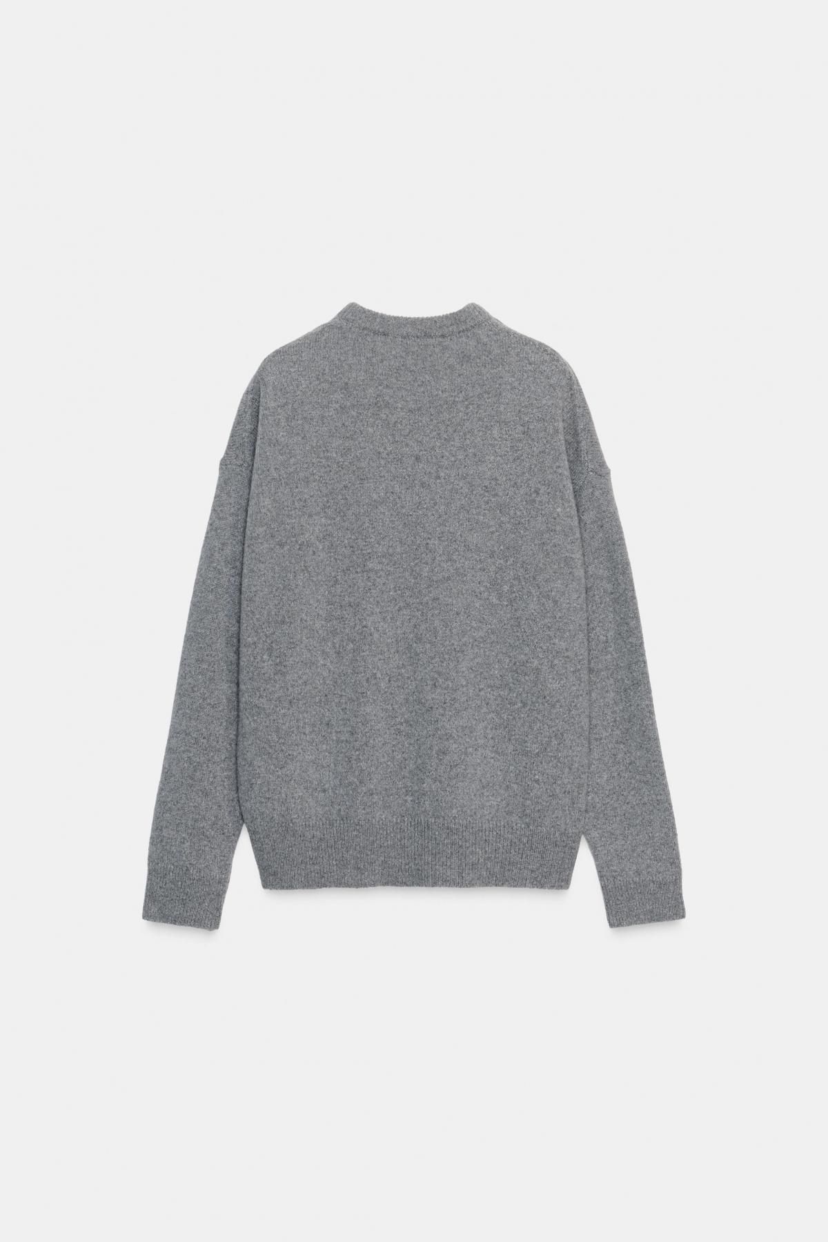 자라 프리미엄 캐시미어울 라운드넥 긴팔 니트 스웨터 6771/105 MID-GREY - 상세 이미지 4