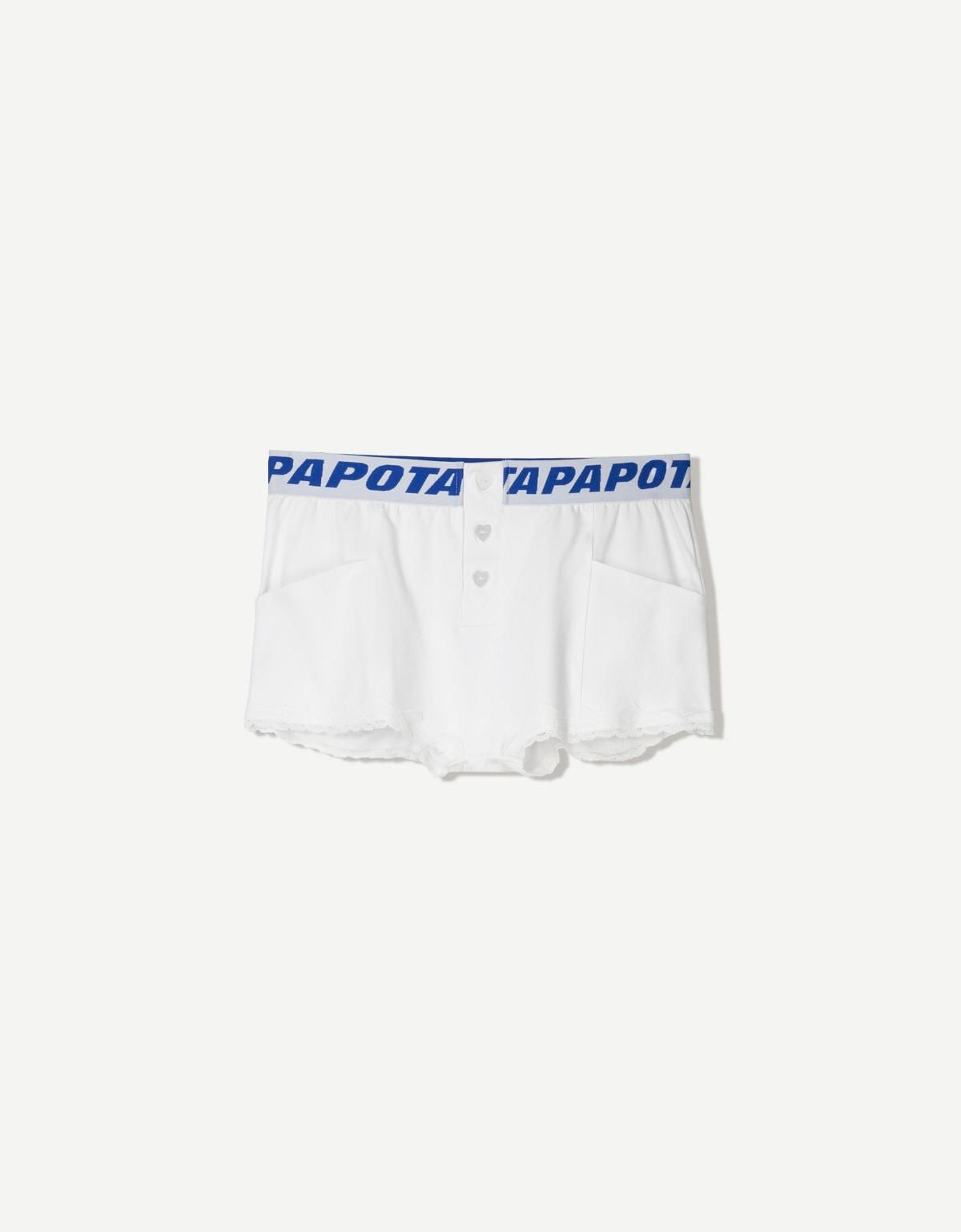 버쉬카 트렌디 로고밴드 미니 반바지 8339/187 WHITE - 상품 이미지