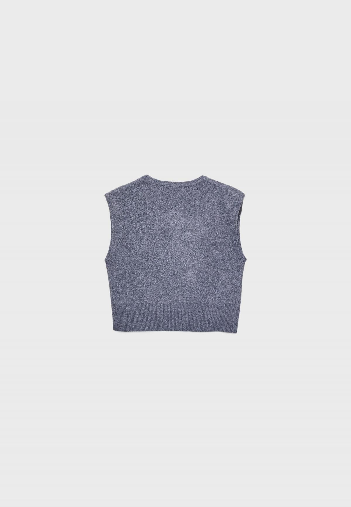 스트라디바리우스 테크니컬 숄더패드 라운드넥 니트 베스트 5108/434 DARK GREY - 상세 이미지 3