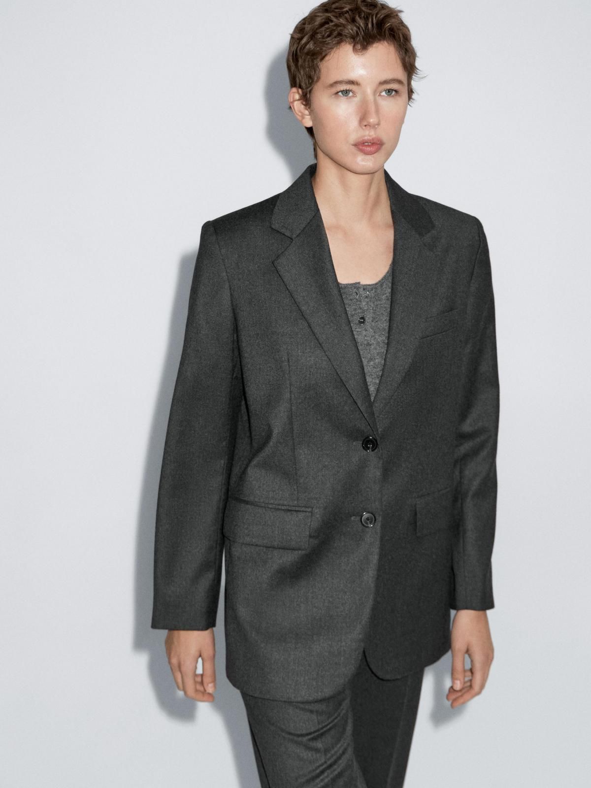 마시모두띠 클래식 울 플란넬 테일러드 블레이저 6043/716 GREY - 상세 이미지 4