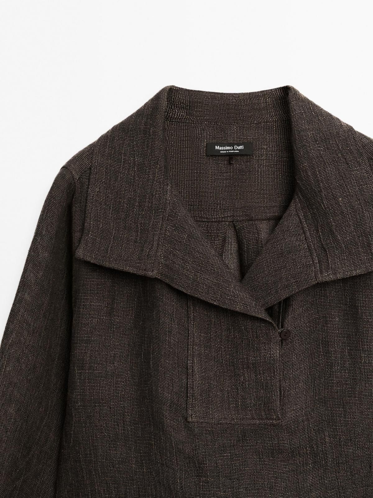 마시모두띠 린넨 시스루 텍스처 블라우스 5131/731 BROWN - 상세 이미지 5