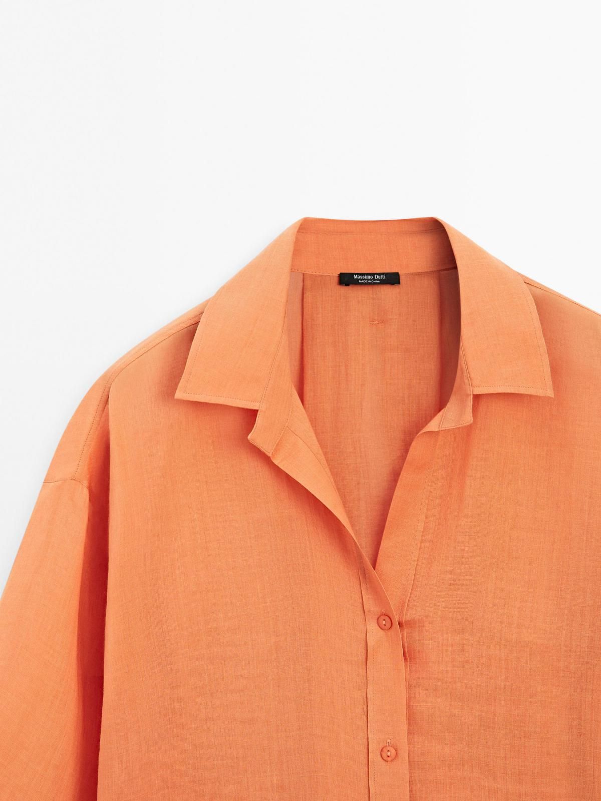 마시모두띠 오버핏 라미 블렌드 오렌지 셔츠 5130/730 RUSSET - 상세 이미지 5