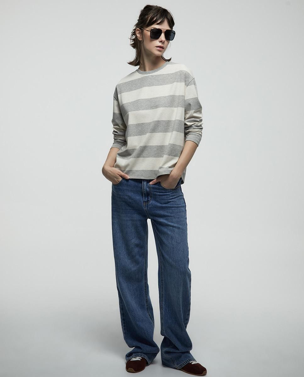 스페라 소프트 스트라이프 긴팔 티셔츠 58460104480 GRIS CLARO - 상세 이미지 3