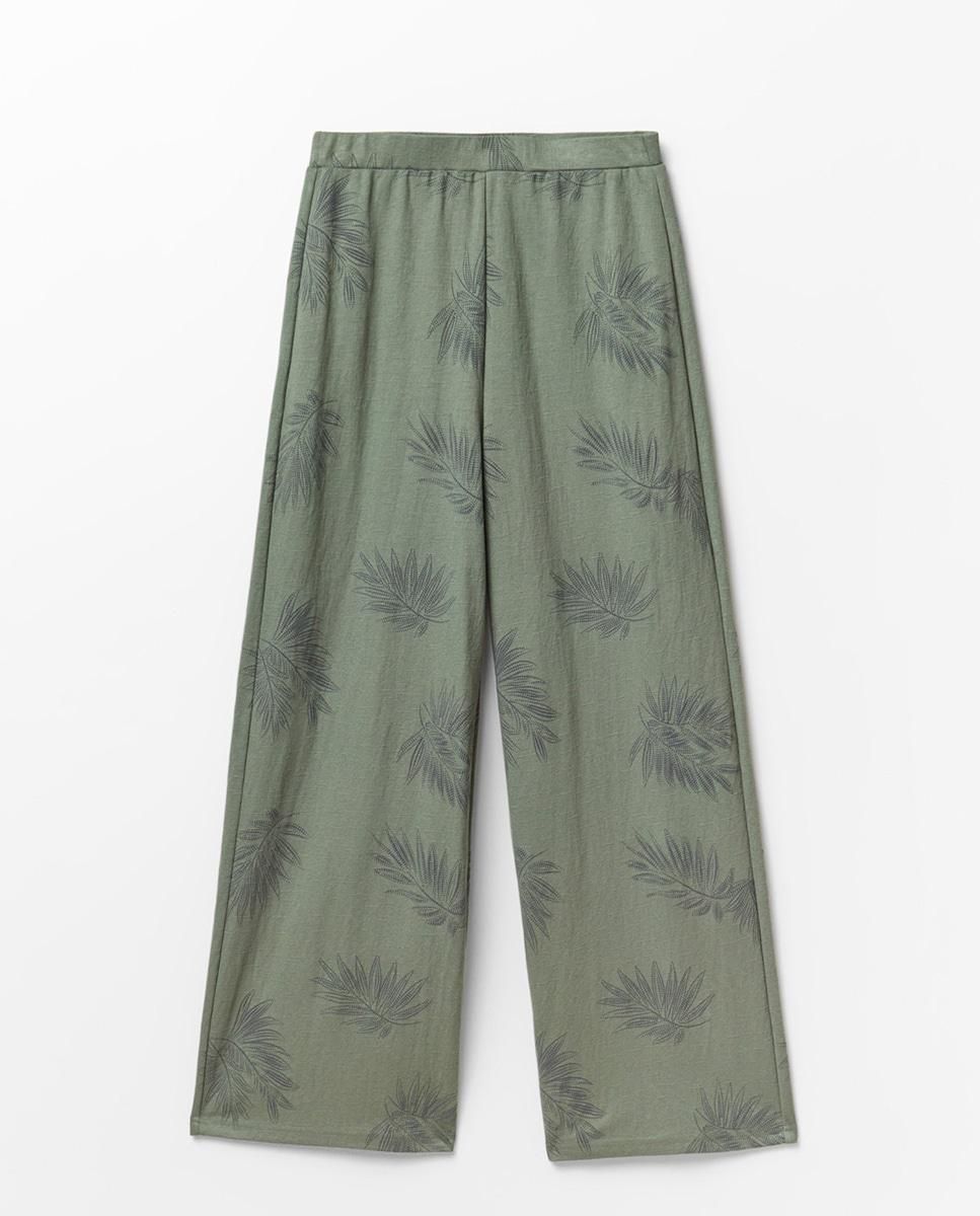 스페라 린넨 테크니컬 자수 와이드 팬츠 56262006119 KAKI - 상세 이미지 4