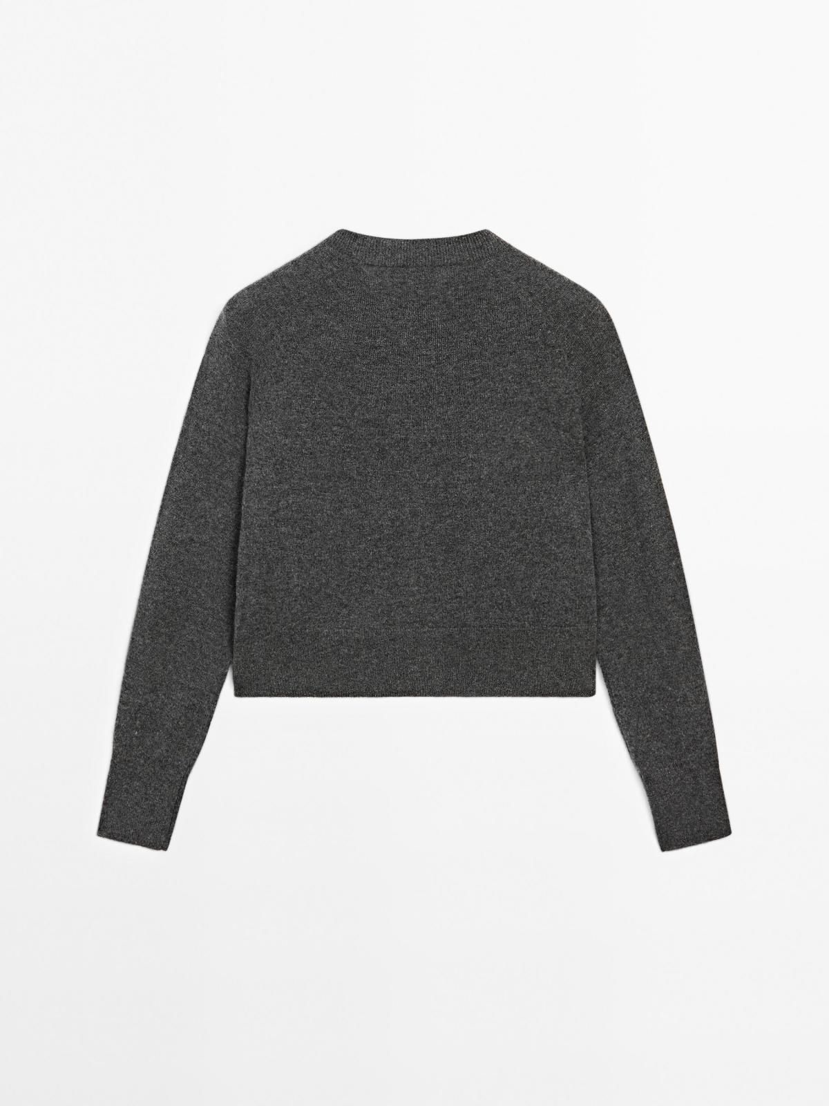 마시모두띠 프리미엄 캐시미어 라운드넥 롱슬리브 가디건 5647/565 ANTHRACITE GREY - 상세 이미지 3