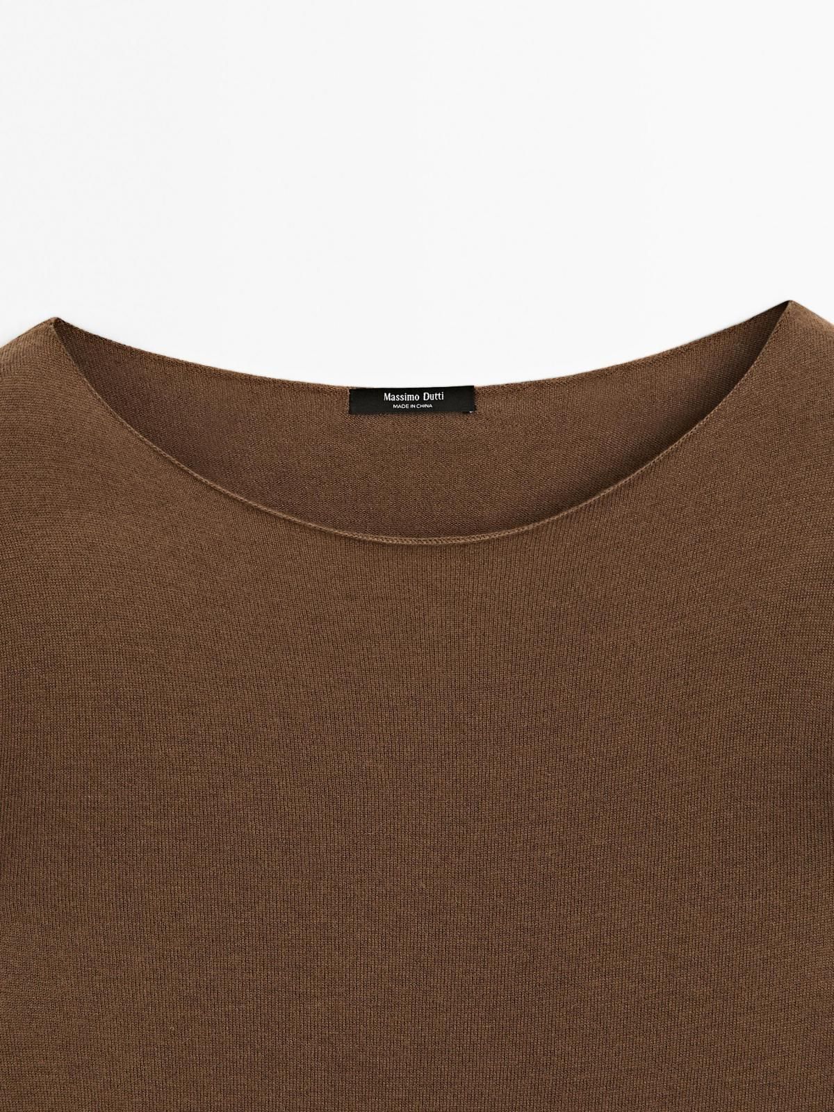 마시모두띠 울블렌드 보트넥 니트 스웨터 5668/580 TOFFEE - 상세 이미지 4