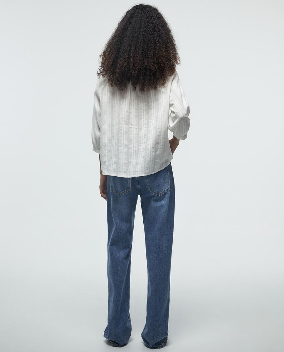 스페라 코튼 브이넥 래글런 블라우스 58420207621 BLANCO - 상세 이미지 4