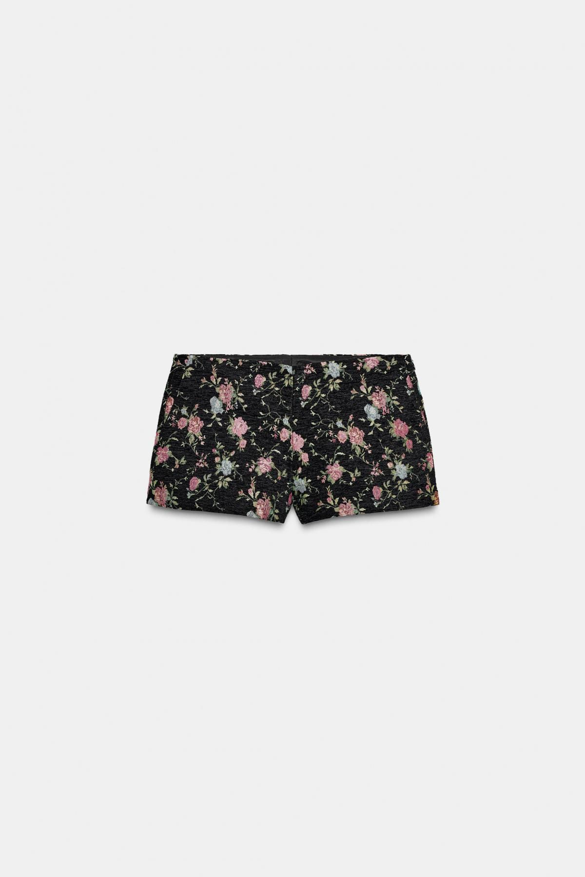 자라 플라워 자카드 미니 반바지 4391/544 BLACK - 메인 이미지