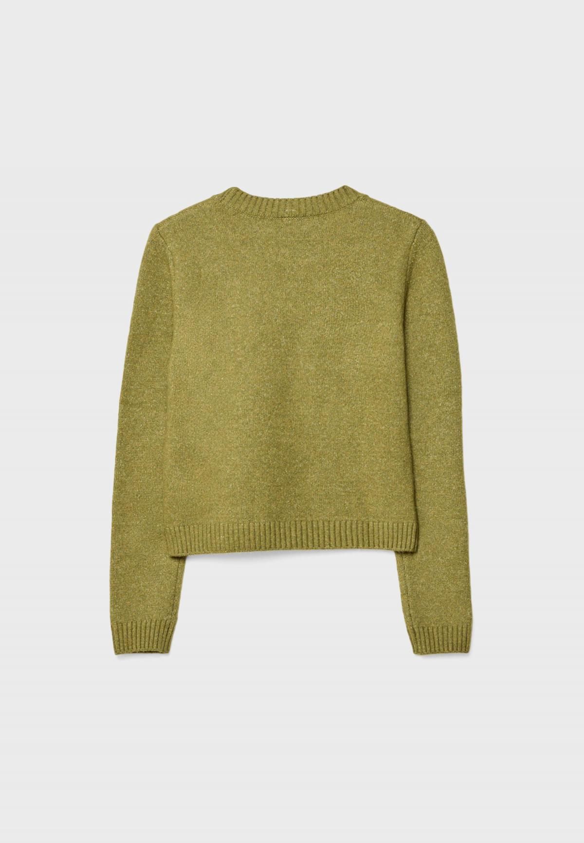 스트라디바리우스 트렌디 레터링 라운드넥 니트 스웨터 5091/413 OLIVE GREEN - 상세 이미지 3