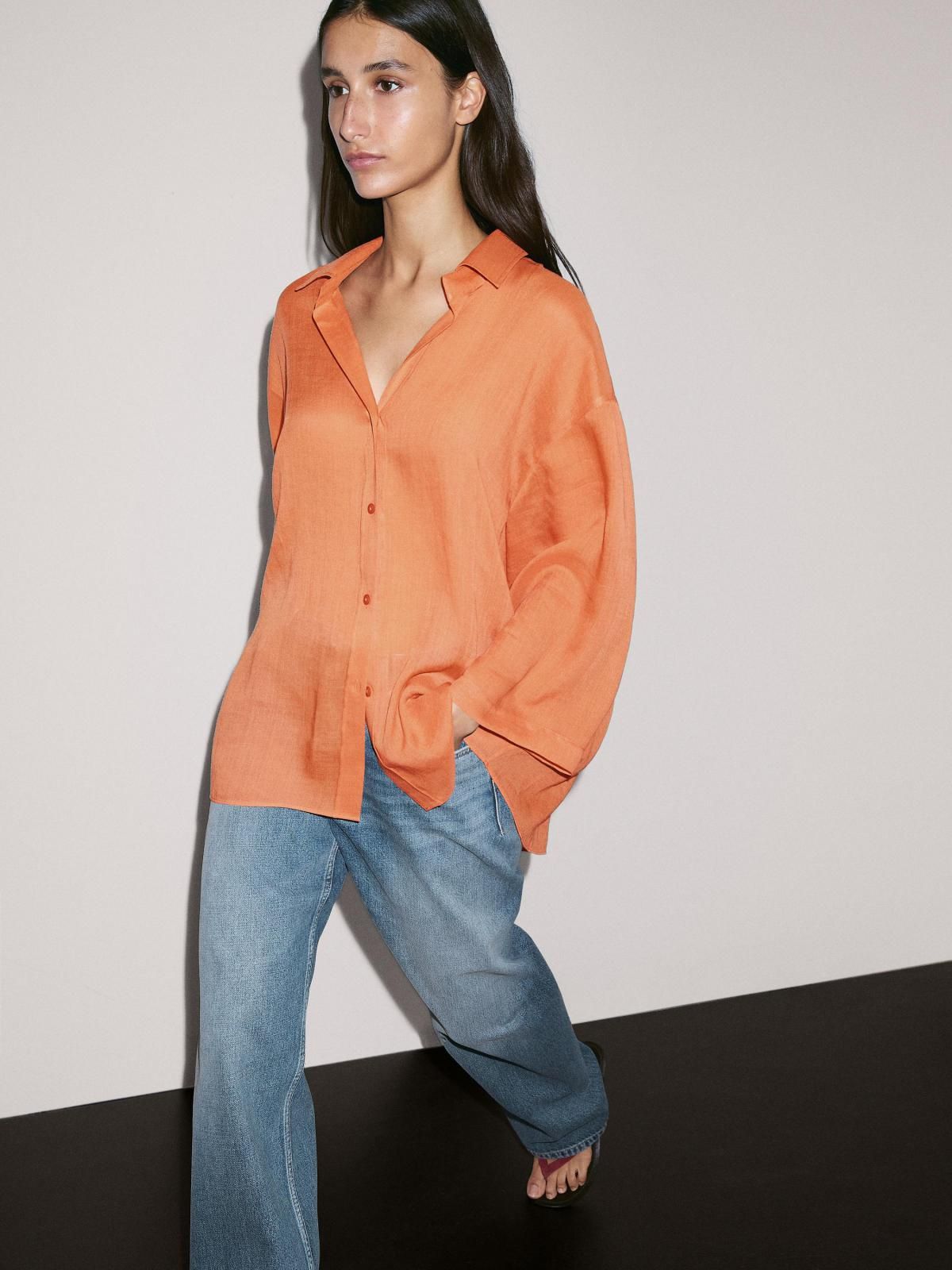 마시모두띠 오버핏 라미 블렌드 오렌지 셔츠 5130/730 RUSSET - 상품 이미지