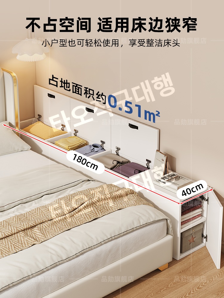낮은이불장 이불 안방장 미니 안방 키작은 원룸 옷장 원목 작은 보관함 수납장 수납 이미지 6