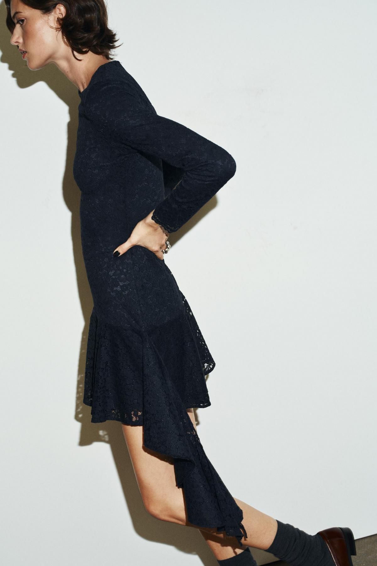 자라 레이스 러플 미니 원피스 4764/213 NAVY BLUE - 상세 이미지 4