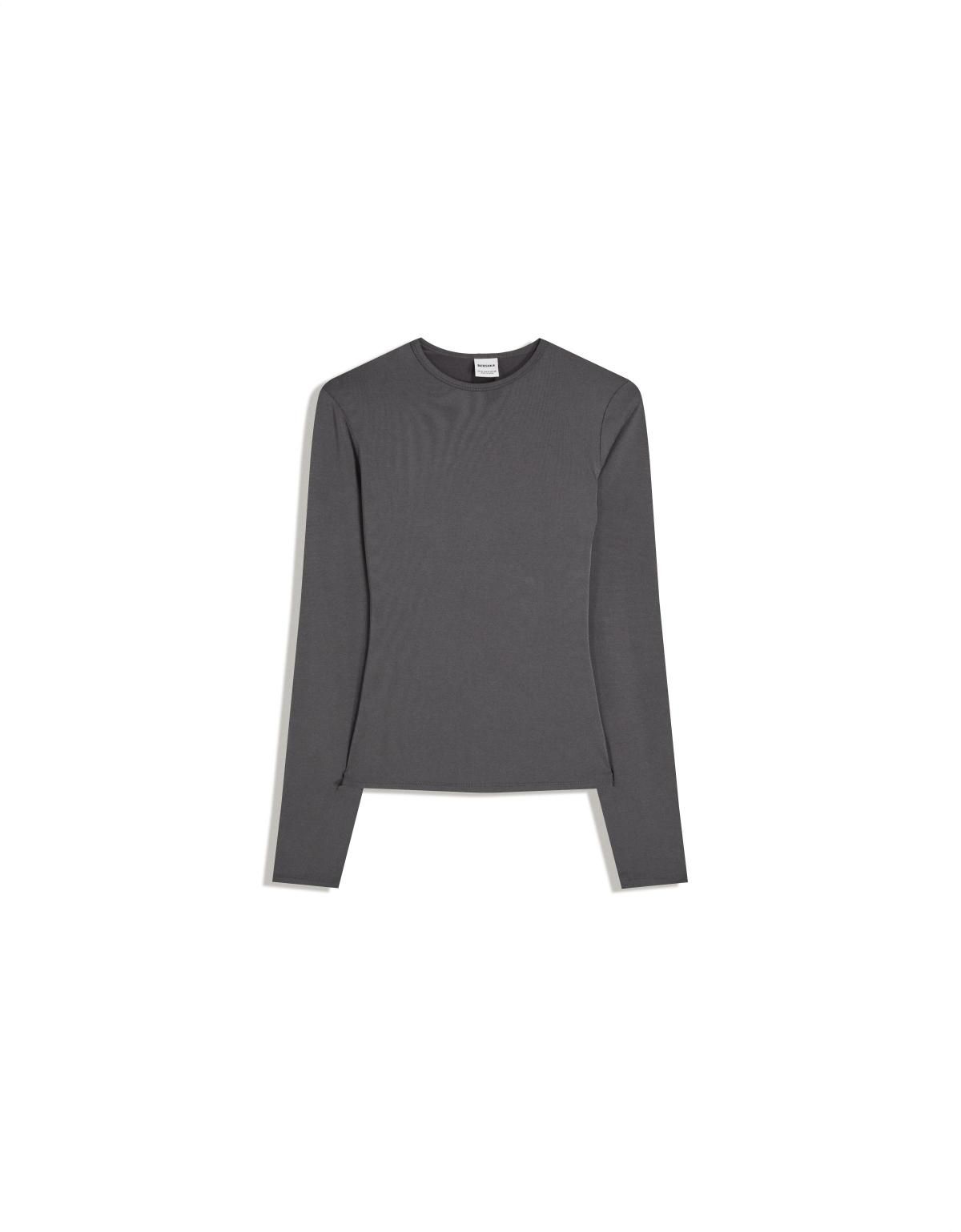 버쉬카 베이직 슬림핏 긴팔 티셔츠 7600/662 DARK GREY - 상세 이미지 2