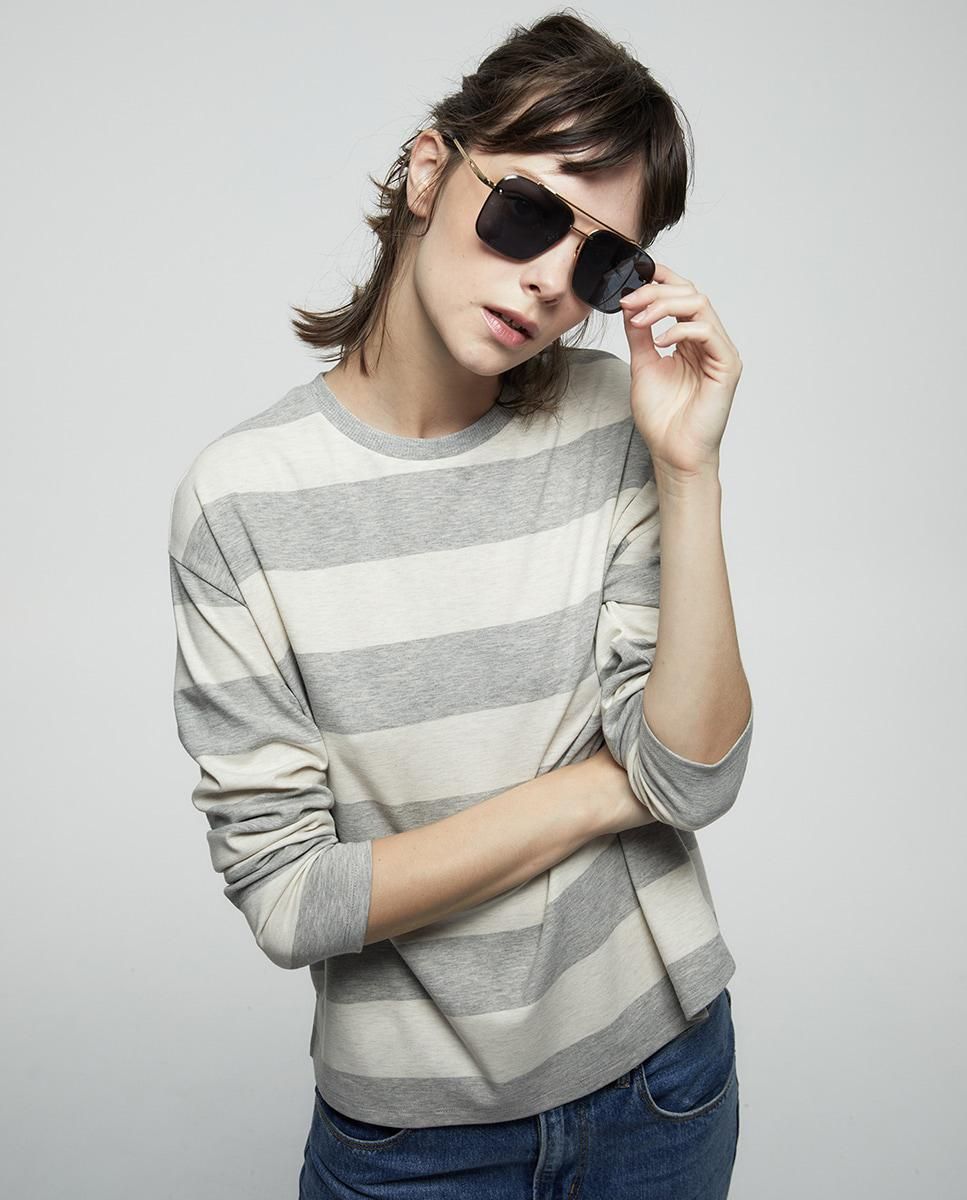 스페라 소프트 스트라이프 긴팔 티셔츠 58460104480 GRIS CLARO - 상세 이미지 2