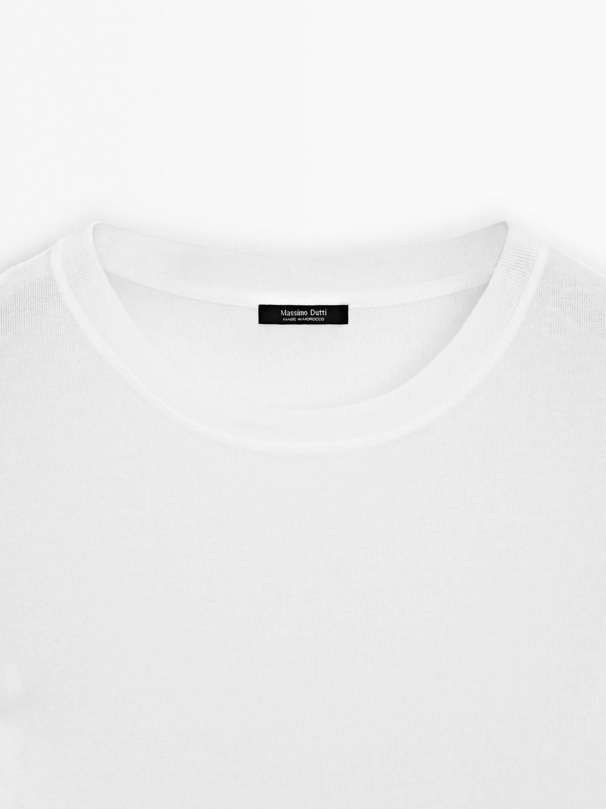 마시모두띠 크레이프 텍스처 코튼 슬림핏 반팔 티셔츠 6264/505 OFF WHITE - 상세 이미지 5