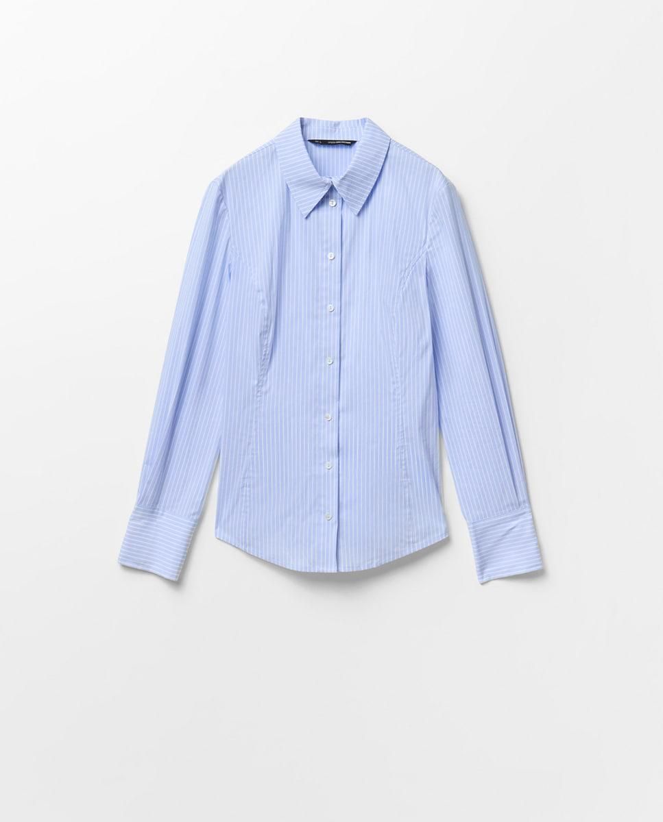 스페라 스트라이프 슬림핏 긴팔 셔츠 56220206926 AZUL - 메인 이미지