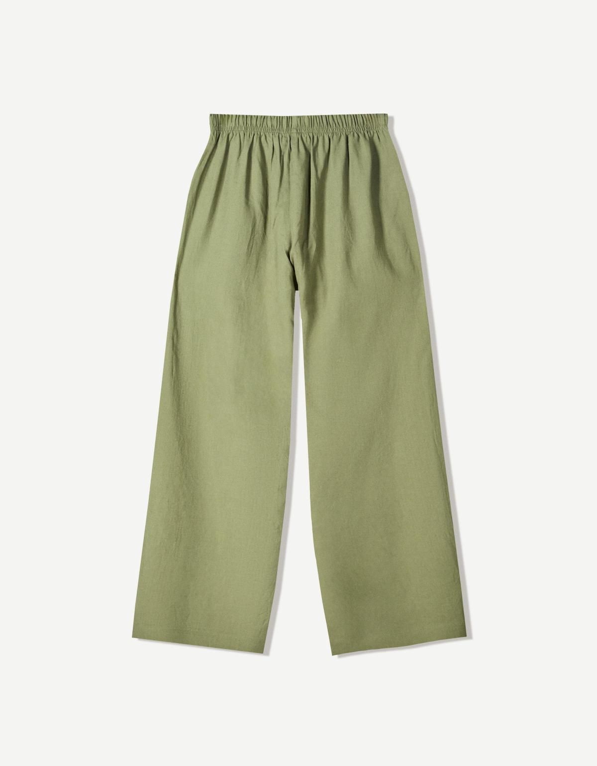 버쉬카 린넨블렌드 와이드 웨이스트밴딩 팬츠 0093/741 KHAKI - 상세 이미지 5