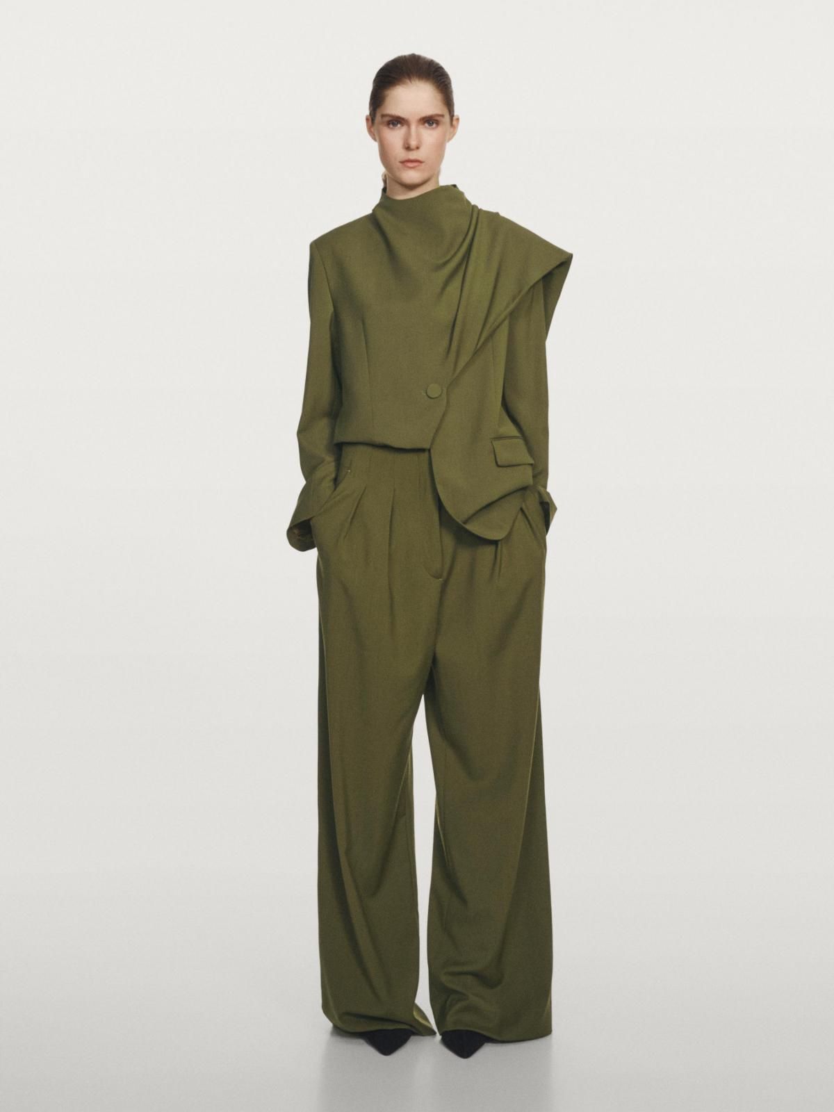마시모두띠 테크니컬 울 와이드 다트 슬랙스 팬츠 9006/951 MOSS GREEN - 상세 이미지 3