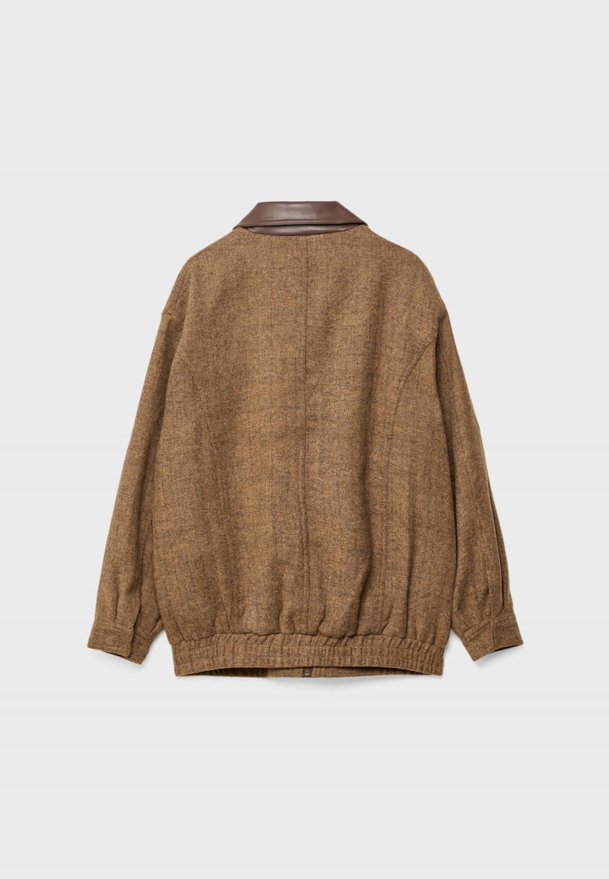 스트라디바리우스 헤링본 레더카라 포켓 테크니컬 재킷 8478/751 PALE CAMEL - 상세 이미지 2