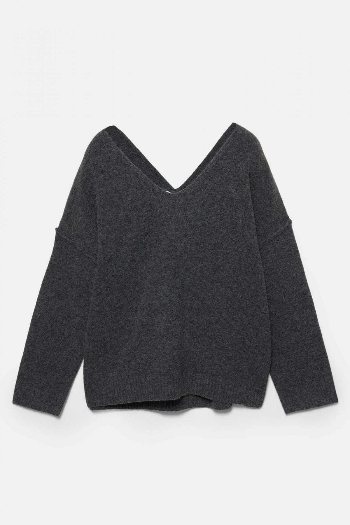 풀앤베어 소프트 울블렌드 브이넥 니트 스웨터 7550/308 ANTHRACITE GREY - 상품 이미지