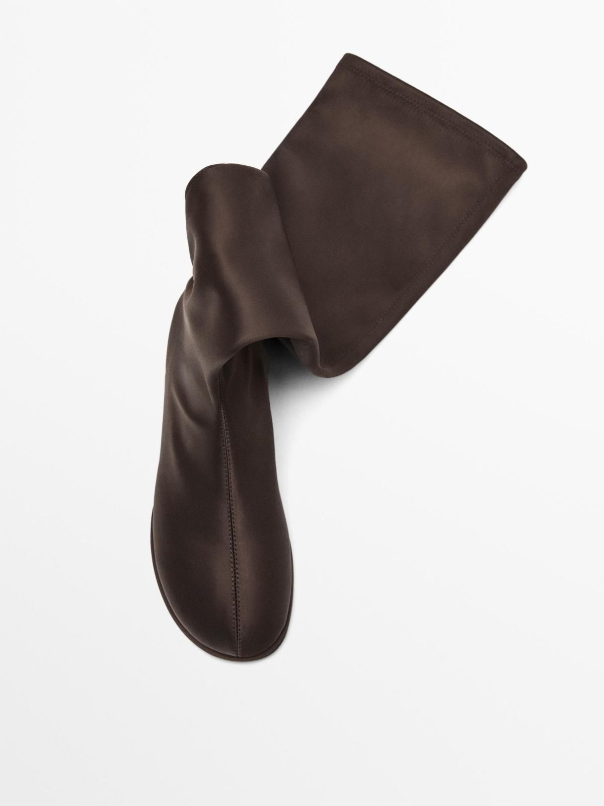 마시모두띠 스트레치 새틴 롱부츠 1029/650 BROWN - 상세 이미지 2