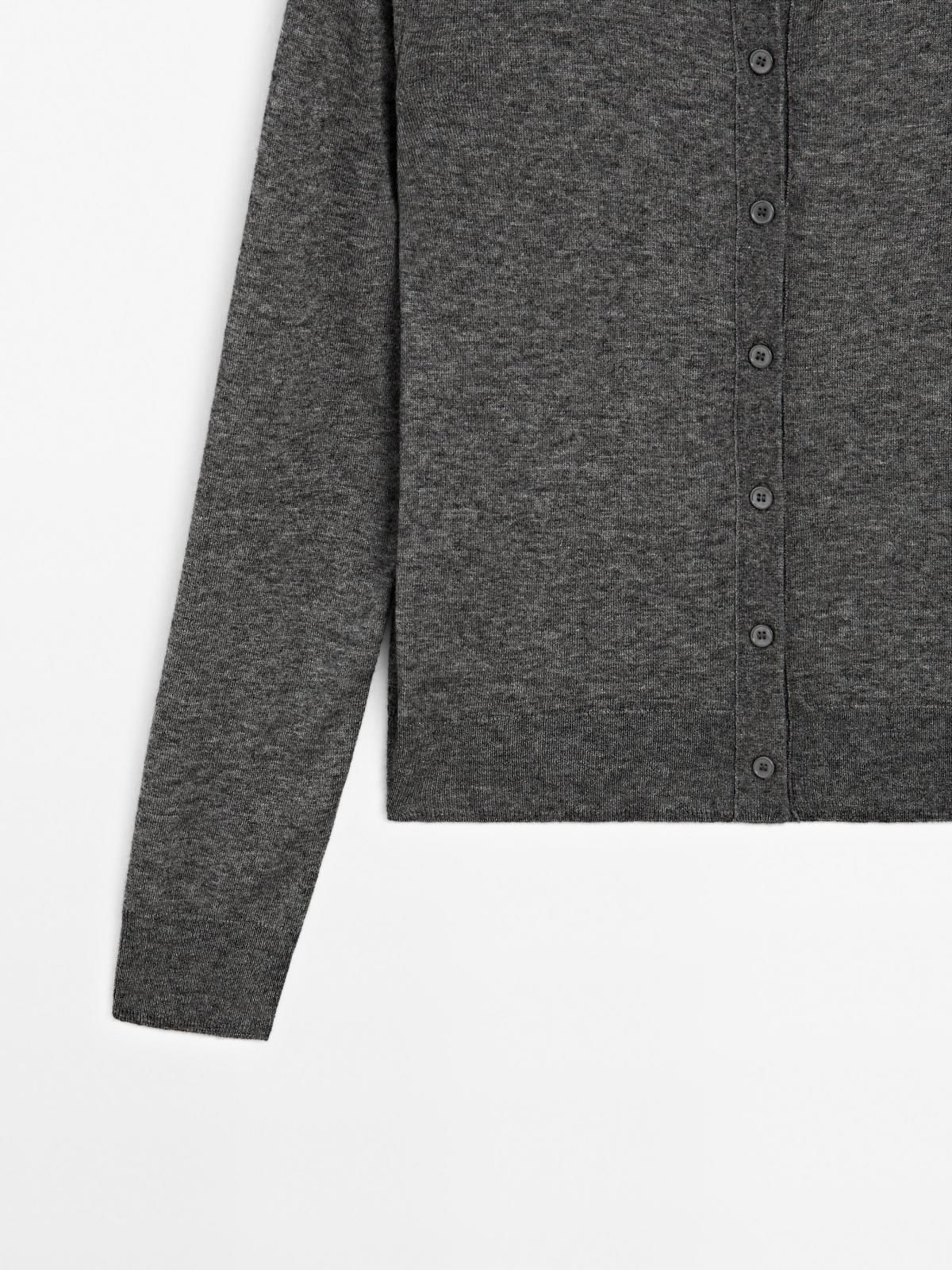 마시모두띠 울블렌드 크루넥 니트 카디건 5665/580 MEDIUM GREY - 상세 이미지 4