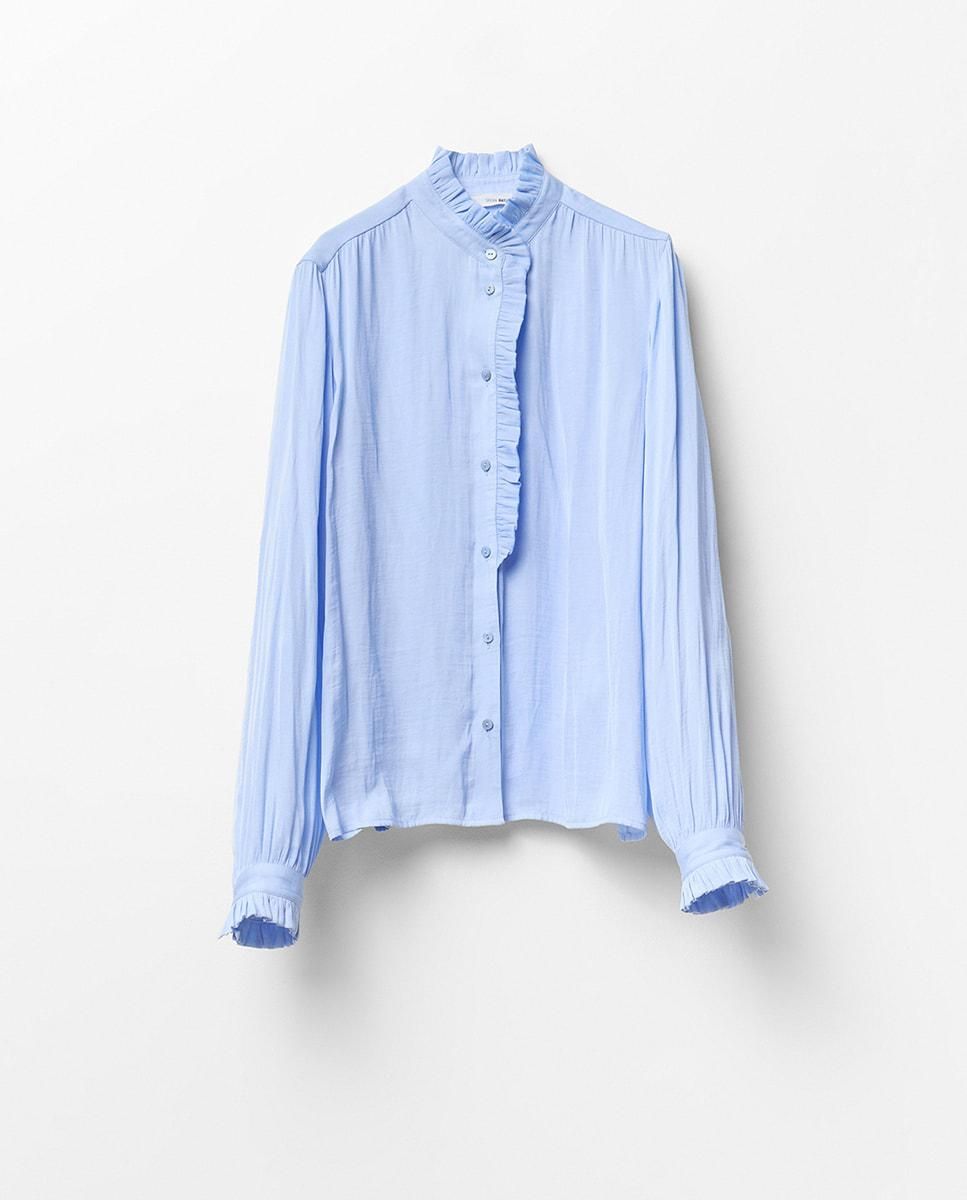 스페라 프릴 디테일 긴팔 블라우스 58320208075 AZUL CLARO - 메인 이미지