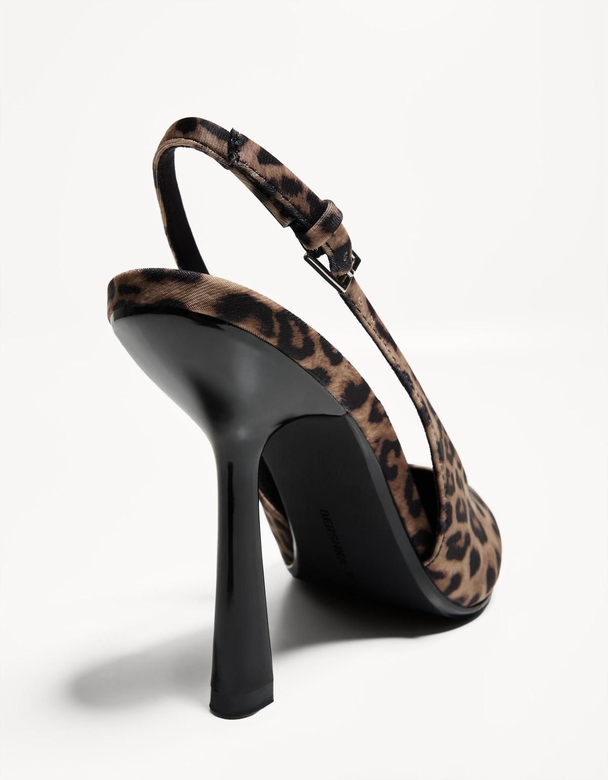 버쉬카 애니멀 프린트 슬링백 키튼 힐 슈즈 1301/664 ANIMAL PRINT - 상세 이미지 2