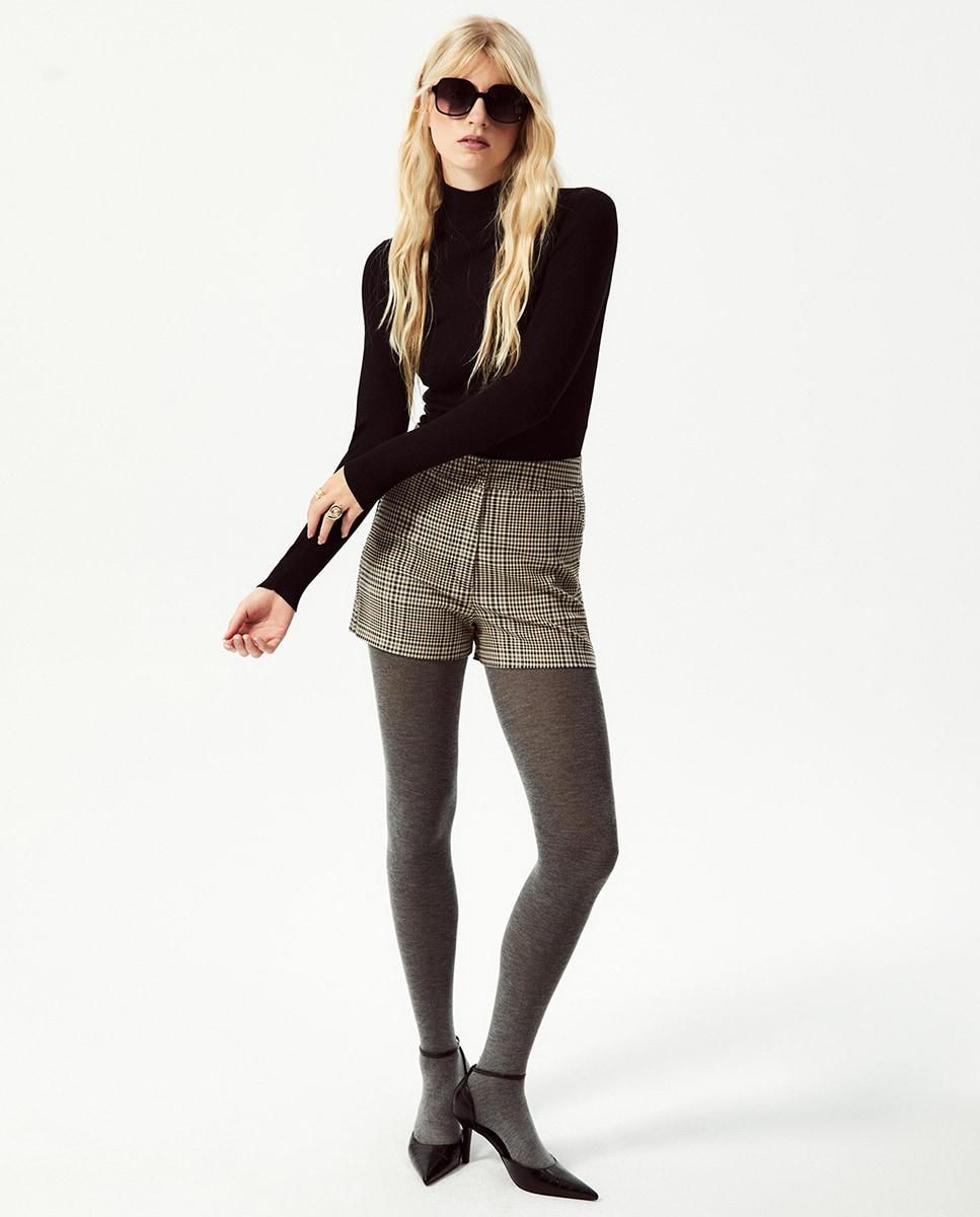 스페라 체크 패턴 하이웨이스트 숏팬츠 58405501238 KAKI - 상세 이미지 2